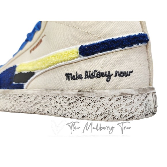 Puma Make History Now Clyde Mid x Black Fives Jr Sneaker Creme Brulee Size 7C 38 - Picture 7 of 12